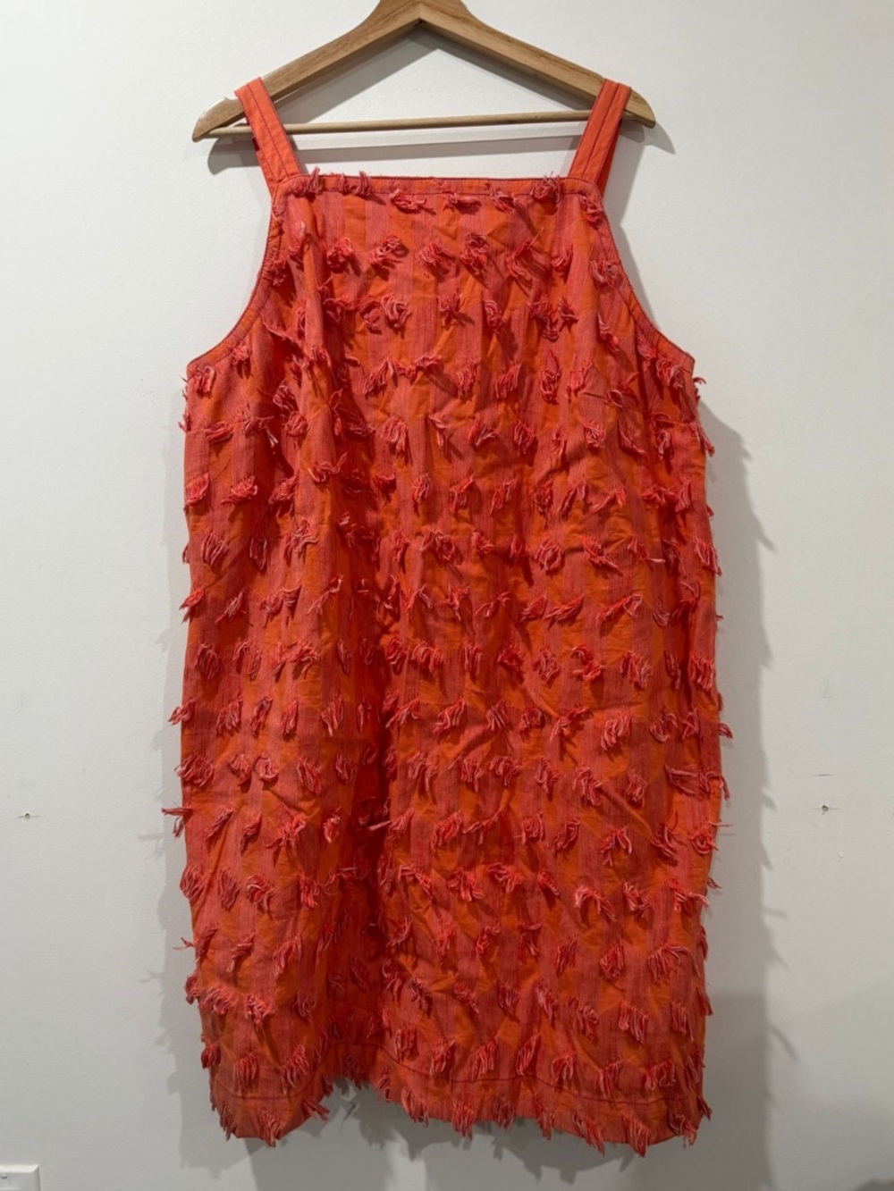 Anthropologie Orange Textured Tiered Midi Dress - Picture 2 of 10
